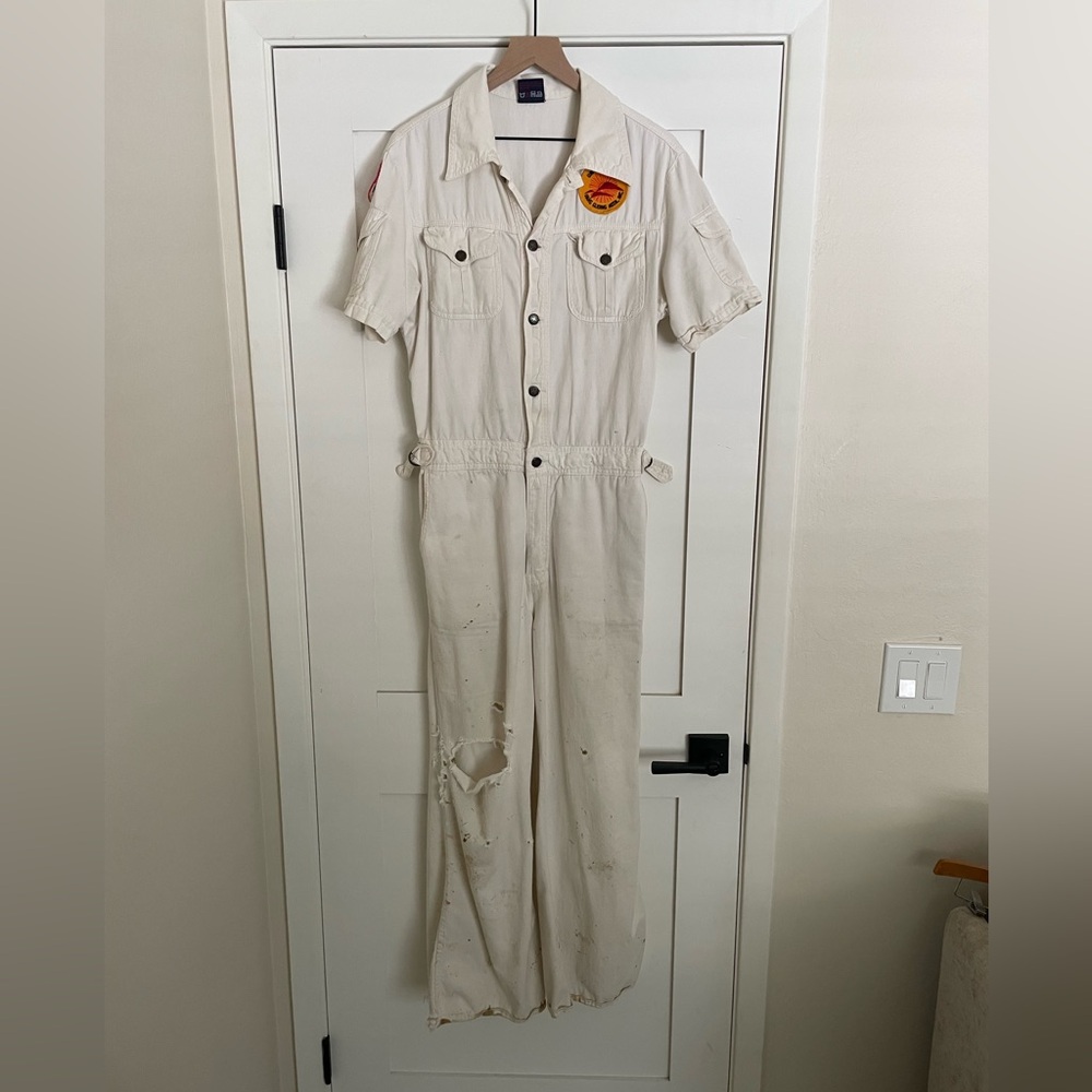 Distressed Britannia Coveralls with Patches